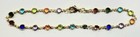 Ankle Bracelet Round Multi Color Dark Stones 9 75 Inch Lg 14k Gold Filled    15