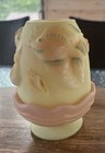 Fenton Fairy Lamp Burmese Atlantis Koi Fish Uv Glow Hand Painted Vintage Glass