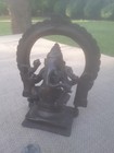 Vintage 2-piece 6 5  Tall Bronze Hindu Ganesha Statue figure