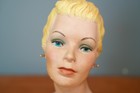 Vintage Female Mannequin Head Bust Hat Store Display Stand Art Deco Antique