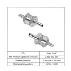 2pcs 8mm 5 16  Fuel Line One Way Non Return Check Valve Petrol Diesel Oil Water