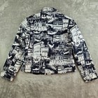 Vintage Lauren Max Jacket Small Black White Cityscape Print Gallery Fashion Usa