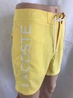 New Lacoste Mens Premium Surf Swim Trunks Board Shorts  Yellow Logo  Size M