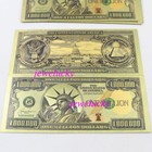 Lot 100 Pcs Us   1000000 Dollar Crafts Banknotes Golden Color Notes Beauty Gift