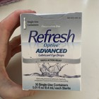 Refresh Optive Advanced Lubricant Eye Drops 30 Single Use Containers 