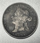 1881-h Canada 25 Twenty Five Cents Quarter Silver Coin Victoria 