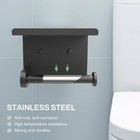 Matte Black Toilet Paper Roll Holder With Shelf Setsail Wall Mount