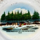 Marinette Logging Scene Wi Wisconsin Antique Souvenir China Trinket Dish Plate