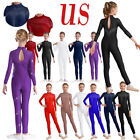Kids Girls Gliter Gymnastics Leotard Dance Jumpsuit Bodysuit Dancing Skating