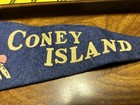 Vintage Coney Island Ny Diving Swim Beach Amusement Park Mini Pennant Souvenir