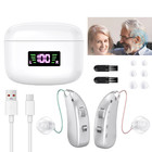Digital Rechargeable Hearing Aid For Severe Hearing Loss With Charging Case Bte