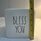 Rae Dunn Tissue Box Cover Holder Bless You Heavy Ceramic White
