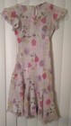Vintage Girls Lilac Purple Floral Dress Sheer With Lining Lace Beaded Size 6 7