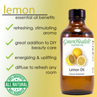 4 Fl Oz Lemon Essential Oil  100  Pure   Natural  - Greenhealth