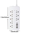 12-in-1 Power Strip Surge Protector 1700j 8 Ac Outlets 4 Usb Flat Plug Compact