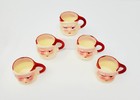 Vintage Christmas Winking Santa Claus Mini Mugs Hard Plastic Hong Kong Set Of 5