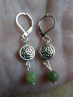 Celtic Knot Earrings Connemara Marble Beads 925 Sterling Silver Irish