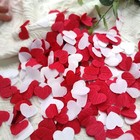 1000 Count Red White 1 Inch Heart Confetti Wedding Anniversary Table Scatter