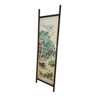 Vintage Room Divider Screen Wood Frame Hand Painted Acrylic English Victorian 