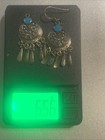 Vintage Sterling Silver 925 Turquoise Pierced Earrings  missing One Hook  6 5 G