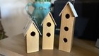 Lot Of 4 Wooden  Hand Painted   Decorated  Shelf Sitter Birdhouses