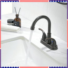 4 Inch Faucet 2 Handle Oil Rubbed Bronze Bath Sink Faucet With Pop-up Drain S