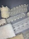 Antique Vintage Lace Trim Mixed Lot Of 13 Pc - Doll Restoration Sewing Craft