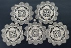 Vintage Lot 7 Handmade Cluny Bobbin Lace Doilies Small Size As Found