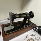 1948-50 Singer Gear Drive Model 15-91 Sewing Machine W  Attachments   Case