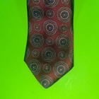 Camden Court Mens Burgundy Blue Medallion Geometric Classic Silk Necktie Tie