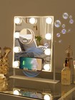White Smart Vanity Makeup Mirror 9 Led Lights Bluetooth Wireless Charger 10x