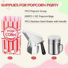 Essenya 202 Pcs Popcorn Bags With Scoop And Salt 102 Pcs  Red 