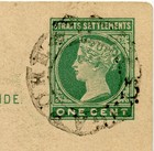 Malaya Straits Settlements Qv Stationery Cto Singapore Unusual Cancel