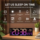 16  Large Led Screen Dispaly Digital Wall Clock With Remote Control Pink Colors