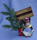 French Bulldog Germany Place Card Holder Napkin Ring Vase 4  Dog Figurine Marked