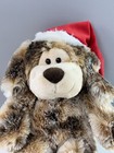 Dan Dee Collector s Choice 2010 Floppy Eared Dog 18  Christmas Hat Brown Plush