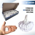 Easytwelve - 500 Pcs White Price Tags With String Attached  Hang Tags For Pro   