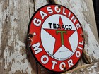 Vintage Texaco Porcelain Sign Motor Oil Gasoline Station Old Service Pump Plate