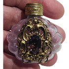 Vtg Czech Purple Glass Ornalu Mini  Miniature Perfume Bottle 