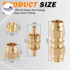 Brass Dot Air Brake End Fitting   2pcs 3 8    Od Union Tube With 4 Pcs Brass Fitting