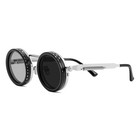 Adjustable Polarized Sunglasses For Men  Steampunk Round Metal Frame  Uv400 Nd F