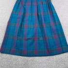 Vintage Pendleton Skirt Womens 10 Blue Plaid Wool Pleated Flannel Made In Usa