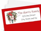 Christmas Poinsettia Flowers Mailbox Personalized Return Address Labels Seals