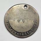 1831 Ng Central American Republic Silver 8 Reales Holed Vintage Tag  v197