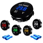 Car Marine Truck Waterproof Voltmeter Round Panel Dc 12-48v Led Voltage Meter