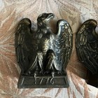 Vintage Pair 1965 Colonial Virginia Eagle 1776 Cast Metal Bookends Patriotic Usa
