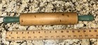 Vtg Farmhouse Green Paint Handles 17  Wood Rolling Pin