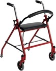 Drive Medical Foldable Rollator Walker W 2 Wheels Seat For Adult Senior Red New