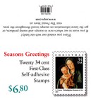 U s  Comm Bklt Pane Of 20 Scott 3536a 2001 34ct Christmas Madonna Mint P b1111