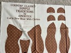 Fabric Panel- Cut Outs For Stuffed Brown Bear   Clothes-ameritex Overalls